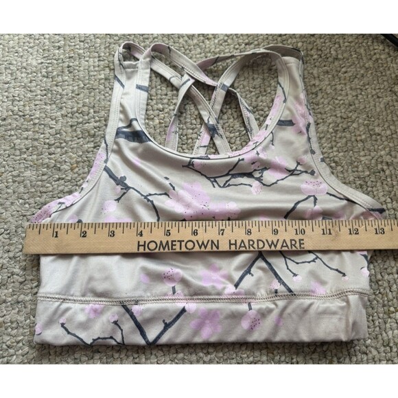 New Balance Sports Bra Strappy Crisscross Floral Stretch Size M Women - Picture 4 of 8